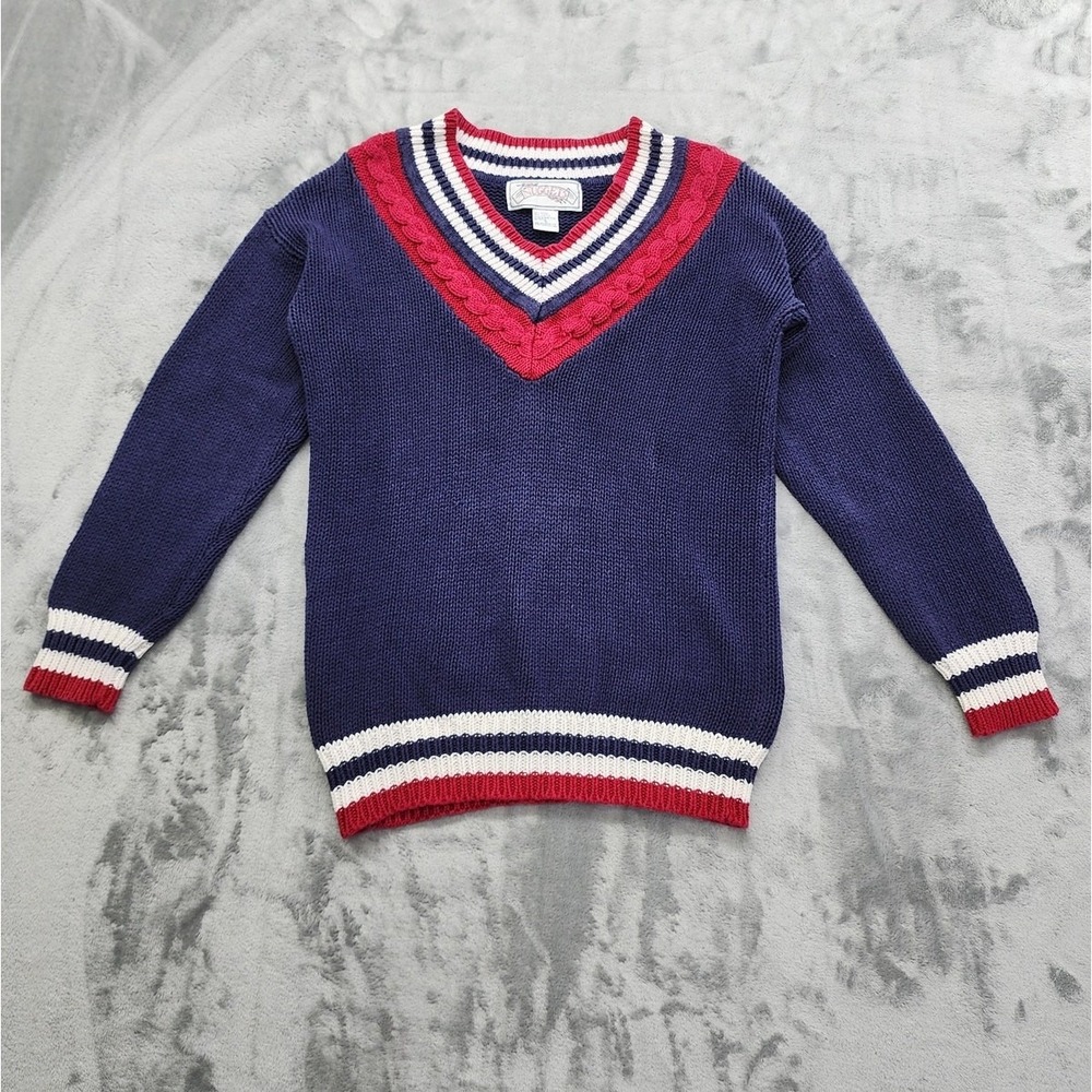 Vintage Nuggets Sweater Womens S Blue V-Neck Pullover‎ Oversized Preppy Varsity